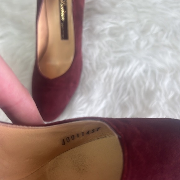 Vintage🧚♀️Luciano Suede Slip On Heel Pointed Toe Pumps Size EU 37.5 - Picture 10 of 16